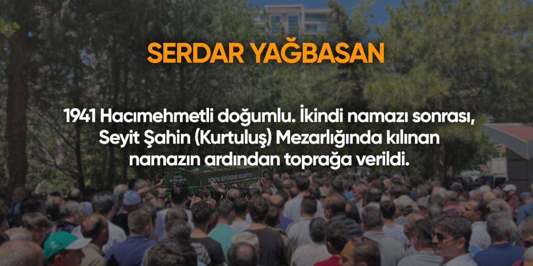 Konya'da bugün vefat edenler | 23 Eylül 2025 3